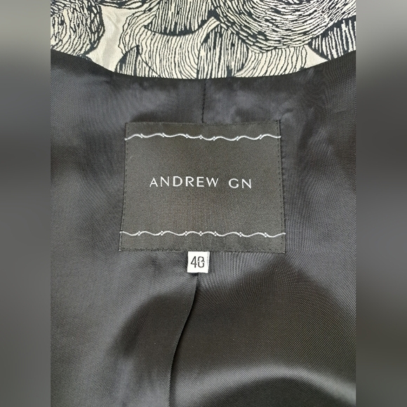 Andrew Gn Suit Jacket Black/White Size 40(M) - Picture 8 of 16